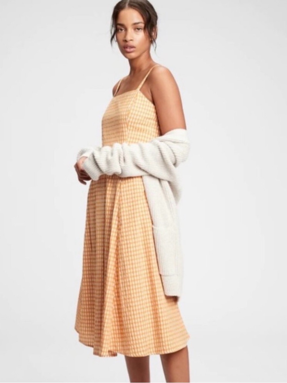 Cotton Gingham Midi Dress